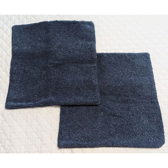 💙 FUTEI Boucle Decorative Pillow Covers – Set of 2, 16x16" – Haze Blue - Picture 3 of 7